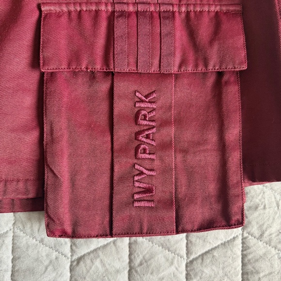 IVY PARK adidas Maroon cargo mini Skirt w/snap Button down closure street wear - Picture 7 of 16